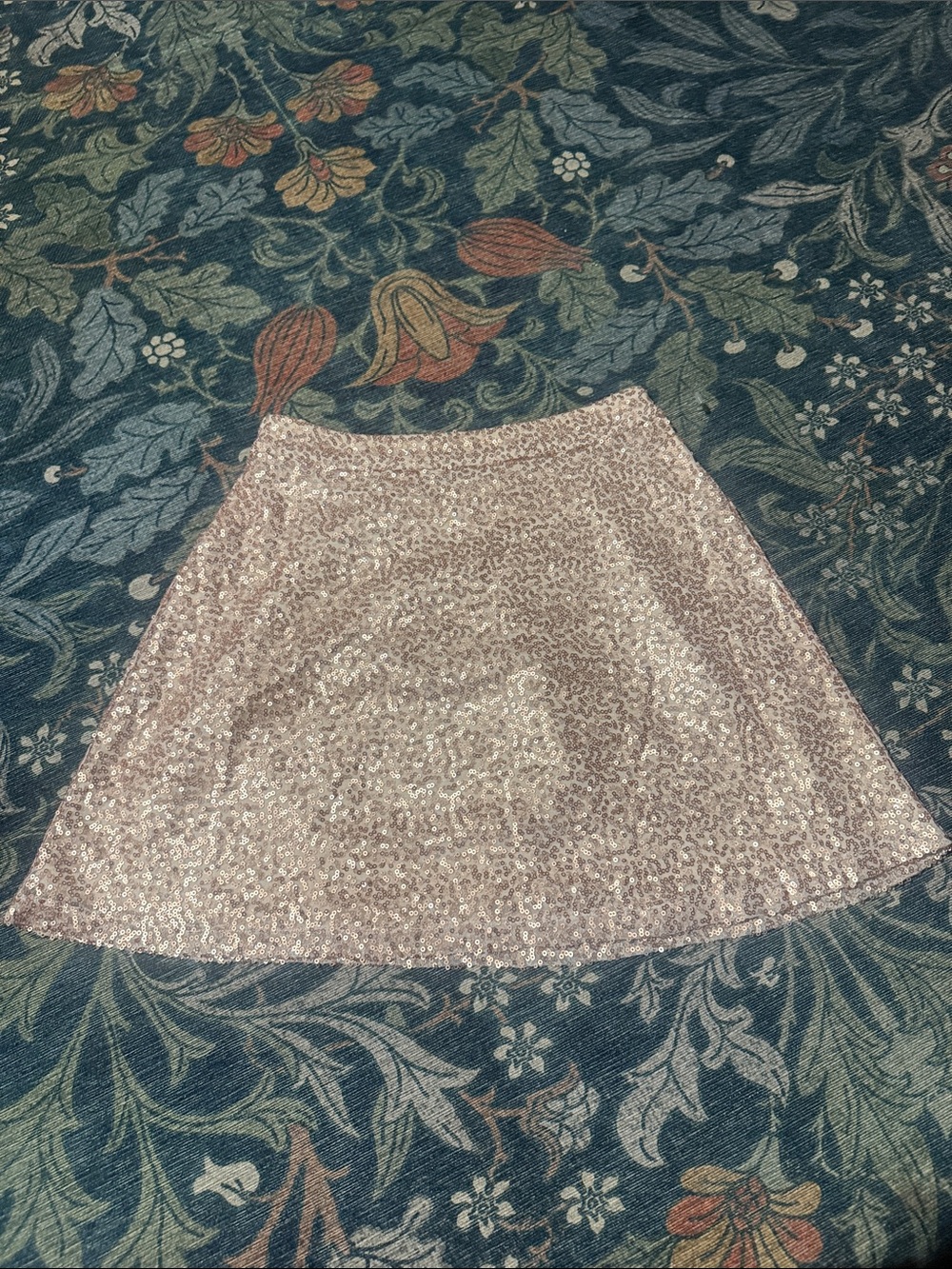 Sequined Mini Skirt in Light Pink